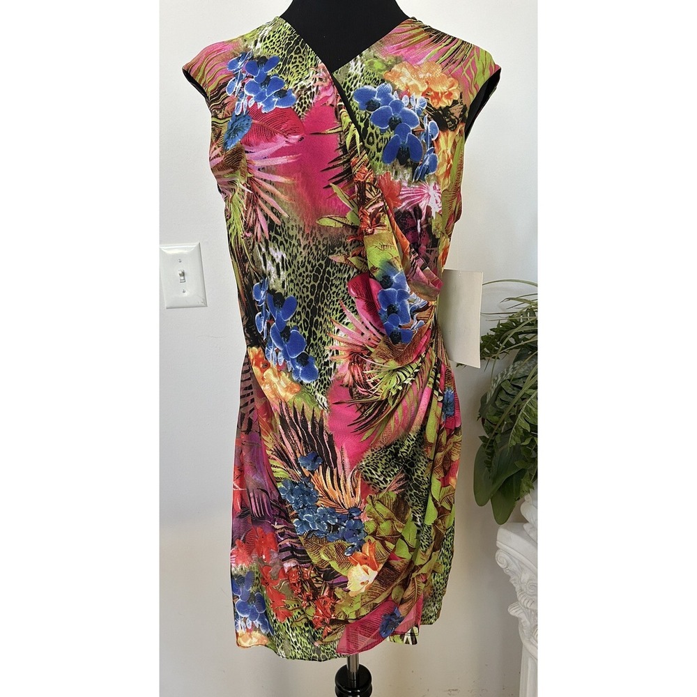 NWT Boston Proper Women's Jungle Knot Sheath Floral Dress Sleeveless VNeck Sz 18